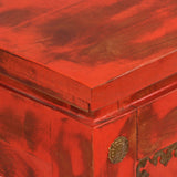 ZNTS Storage Chest Solid Mango Wood 101x39x42 cm Red 244949