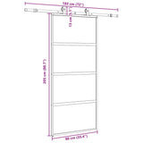 Sliding Door with Hardware Set Black 90x205 cm Tempered Glass 3375830