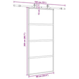 Sliding Door with Hardware Set Black 90x205 cm Tempered Glass 3375830