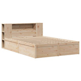 Bed Frame without Mattress 135x190 cm Double Solid Wood Pine 3323425