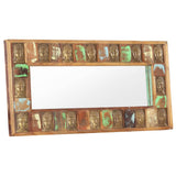 Mirror with Buddha Cladding 110x50 cm Solid Reclaimed Wood 321816
