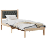 Bed Frame with Headboard Dark Grey 90 x 190 cm Solid Pine Wood 878225