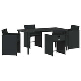 Garden Dining Set with Cushion 5 pcs Black Poly Rattan 3379978