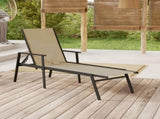Sun Lounger Cream Steel, Textilene 191 x 61 x 97.5 cm 317597