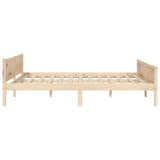 Bed Frame Pine Solid pinewood, plywood Double Bed Frame 322099