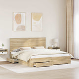 Bed Frame with Drawer Sonoma Oak 180 x 200 cm Engineered Wood 3409617