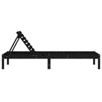 ZNTS Sun Lounger Black 199.5x60x74 cm Solid Wood Pine 825073