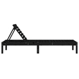 ZNTS Sun Lounger Black 199.5x60x74 cm Solid Wood Pine 825073