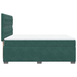 Box Spring Bed with Mattress Dark Green 140x190 cm Velvet 3290915