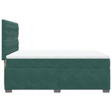 Box Spring Bed with Mattress Dark Green 140x190 cm Velvet 3290915