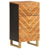 Side Cabinet Brown and Black 40x33.5x75 cm Solid Wood Mango 356806