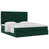 Ottoman Bed with Mattresses Dark Green 160x200cm Velvet 3313412