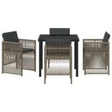 Garden Dining Set 5 pcs Grey Powder-Coated Steel 3380653