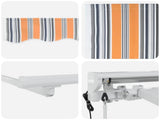Electric Retractable Awning Blue, Orange and White 3.5 x 2.5 m 3421798
