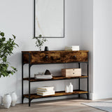 Console Table Smoked Oak 100x25x75 cm Engineered Wood 834182