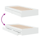 Bed Frame with Drawers without Mattress White 90x200 cm 3280678