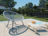 Rocking Chair Grey Polyethylene rattan, powder-coated steel 44482