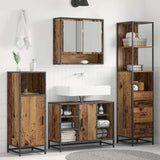 Bathroom Furniture Set with Drawer Old Wood 35 x 37.5 x 166 cm 883598
