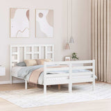 Bed Frame without Mattress White Small Double Solid Wood Pine 3193892