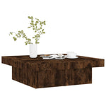 ZNTS Coffee Table Smoked Oak 90x90x28 cm Engineered Wood 826635