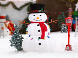 4ft 100LED 20 Lanterns Cashmere Fabric Retractable Snowman Garden Snowman Decoration 58418161