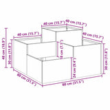 Garden Planter Anthracite 80 x 80 x 48 cm Steel 865843