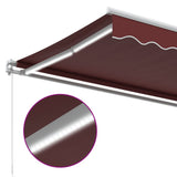 ZNTS Manual Retractable Awning with LED Burgundy 600x350 cm 3214995