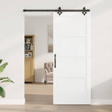 Sliding Door ORKDAL 86 x 211 cm Engineered Wood White and Black 3450194