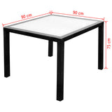 Patio Furniture Black Poly Rattan, Steel, Glass Medium 43130