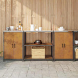 Kitchen Storage Set HATTEM 3 pcs Rusty Steel 3392672