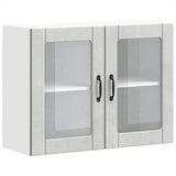 Kitchen Wall Cabinet with Glass Door Lucca Concrete Grey Engineered Wood 853851
