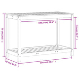 Potting Table with Shelf 108x50x75 cm Solid Wood Pine 832402
