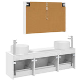 Bathroom Furniture Set 4 pcs White Engineered Wood and Glass 3407063