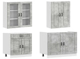 Kitchen Unit PORTO 4 pcs Concrete Grey Engineered Wood 3438348