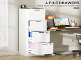 4 Drawer Filing Cabinet with Lock, Office Storage Cabinet with Adjustable Hanging Bars for A4 Letter T3398P425016