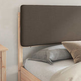 Bed Frame with Upholstered Headboard Taupe 200 x 200 cm 3398142