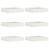 Lawn Edging 6 pcs White 60 x 60 x 13 cm Steel 874733