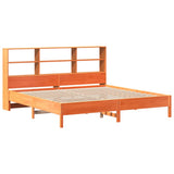 Bookcase Bed without Mattress Wax Brown 200x200cm Solid Wood Pine 3322860