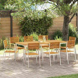 Garden Chair 8 pcs Solid Acacia Wood and Stainless Steel 3334848