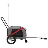 Pet Bike Trailer Red and Grey Oxford Fabric and Iron 93894