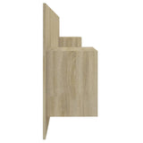 Bed Headboard with Cabinets Sonoma Oak Engineered Wood 3115742