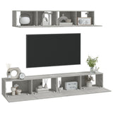 4 Piece TV Cabinet Set Concrete Grey Engineered Wood 3114537