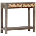 ZNTS Console Table Grey 86x30x76 cm Solid Mango Wood 282737