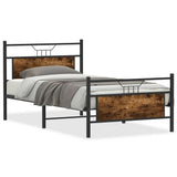 Bed Frame without Mattress Smoked Oak 100x190 cm Engineered Wood 4106755