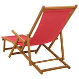 Folding Sun Lounger 2 pcs 3 Position Solid Eucalyptus Wood Red 3407818