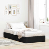Storage Bed with Headboard Black 90 x 190 cm Fabric 3370045