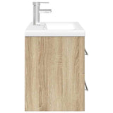 2 Piece Bathroom Furniture Set Sonoma Oak Engineered Wood 3324964