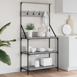 Baker's Rack with Hooks 4-Tier Grey Sonoma Engineered Wood 838961