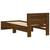Bed Frame without Mattress with Headboard Brown Oak 75x190 cm Small Single 838665