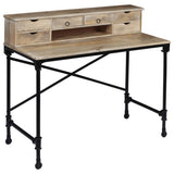 244947 Writing Desk Solid Mango Wood and Steel 110x50x96 cm